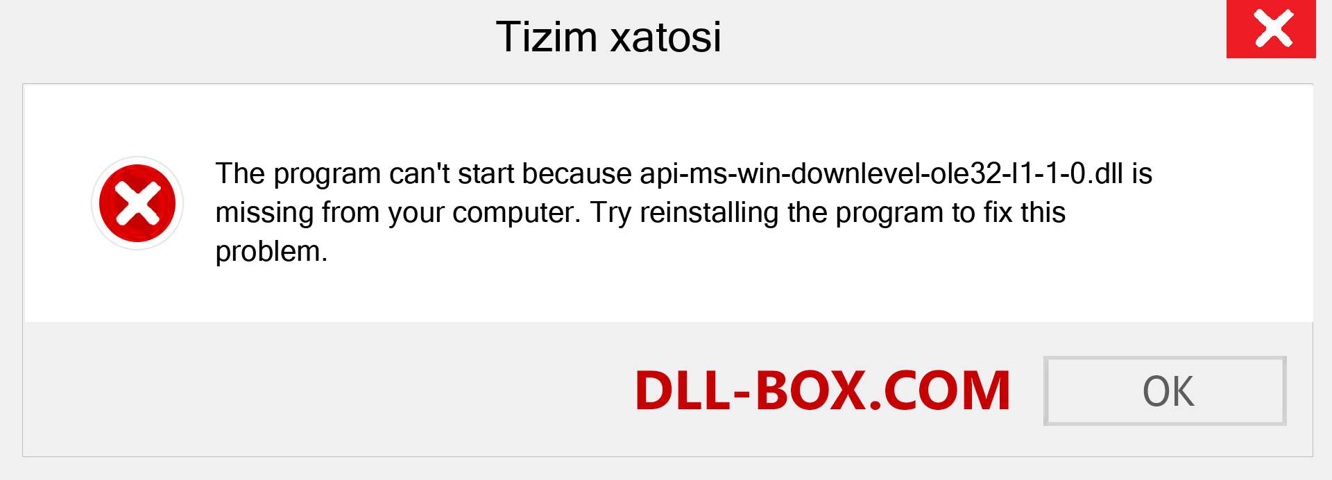 api-ms-win-downlevel-ole32-l1-1-0.dll fayli yo'qolganmi?. Windows 7, 8, 10 uchun yuklab olish - Windowsda api-ms-win-downlevel-ole32-l1-1-0 dll etishmayotgan xatoni tuzating, rasmlar, rasmlar